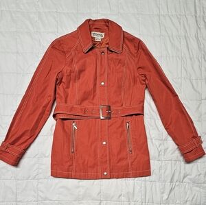 Michael Kors Red Belted Trench Jacket